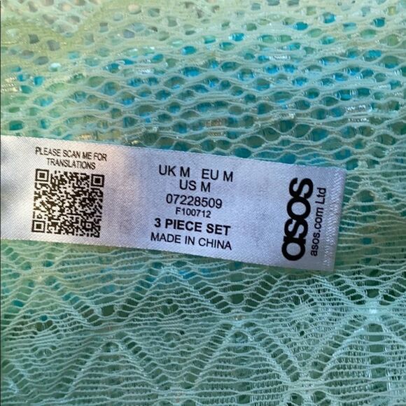 🌸 ASOS Mint Green Lace Boy Short Panty-M - Picture 2 of 4